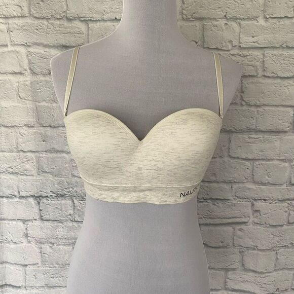 Nautica intimates women 36B new padded adjustable removable strap bra cream - Picture 1 of 9